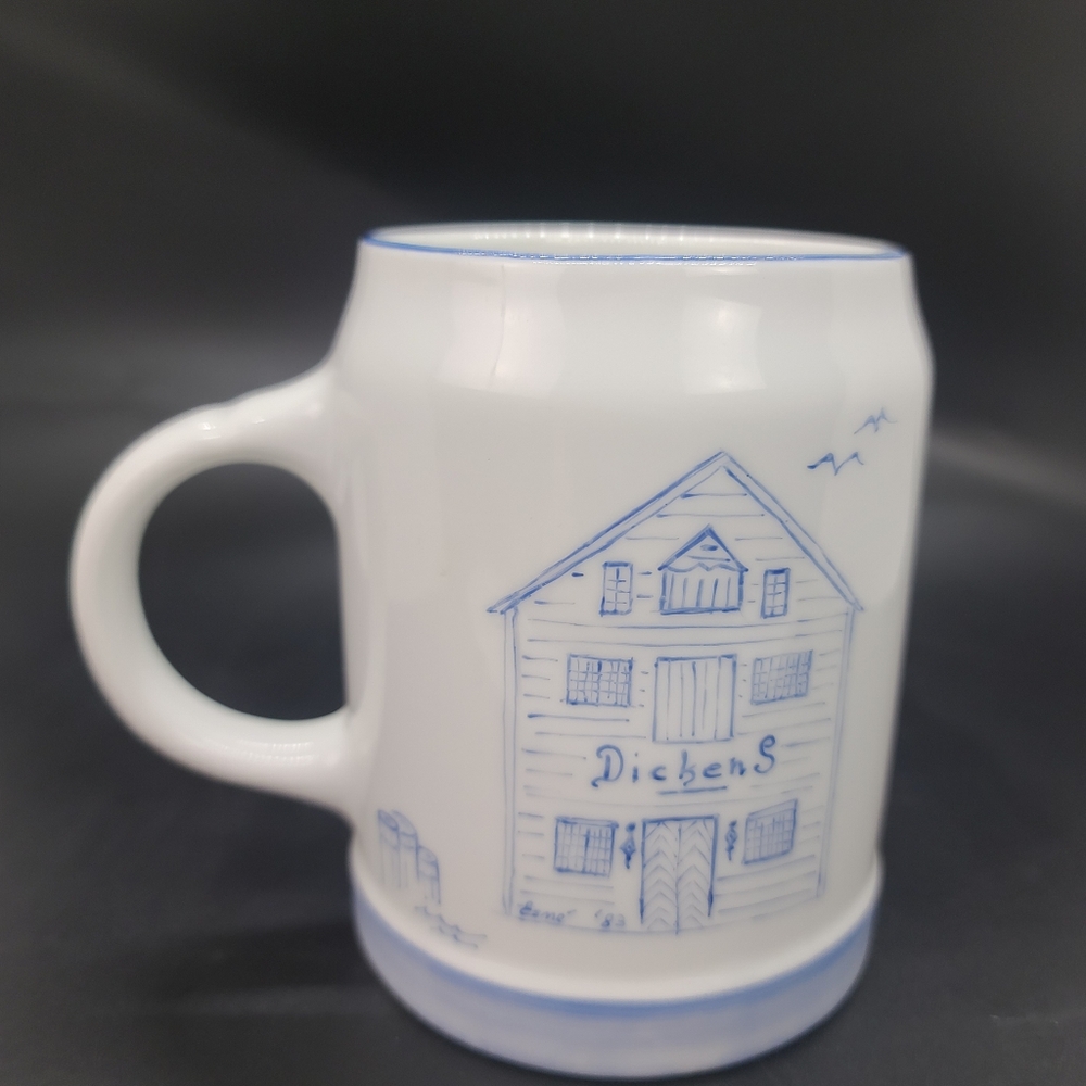 Mug Dickens Mulled Wine Mug with directions. Blue and White Approximatel…